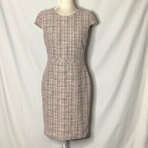 Banana Republic Pink Tweed Midi Dress